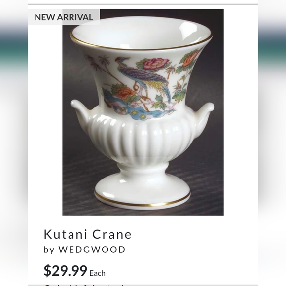 "Kutani Crane" mini bud vase by Wedgwood. - Picture 6 of 6